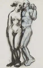 Kenny Hunter, COUPLE EMBRACING, Ink and chalk