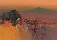 Chris Bushe, FORTRESS, Oil on paper