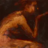 Mark Demsteader, FIGURE IN PROFILE, Oil on board