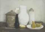 Imants Vecozols, STILL-LIFE WITH BLACK BOTTLE, 1992, oil on canvas