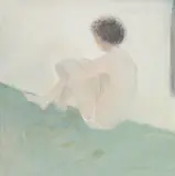 Elizabeth Blackadder, SEATED MAN - 1980/81, oil on board