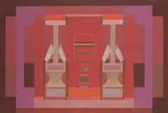 James Cumming, DUMB WAITER (COPPER), 1977, oil on board