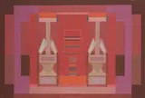 James Cumming, DUMB WAITER (COPPER), 1977, oil on board