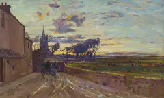 Robert McGowan Coventry, NIGHT FALLS ACROSS THE FIELDS, oil on canvas