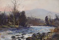 Archibald Kay, GLOAMING ON THE RIVER LENY, oil on canvas