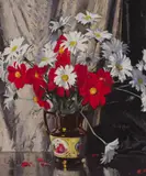 Walter Graham Grieve, STILL-LIFE WITH DAISIES, oil on canvas
