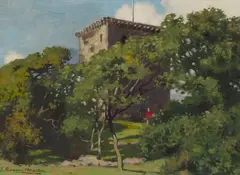 Thomas Corsan Morton, BY THE BATTLEMENTS, oil on canvas
