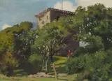 Thomas Corsan Morton, BY THE BATTLEMENTS, oil on canvas