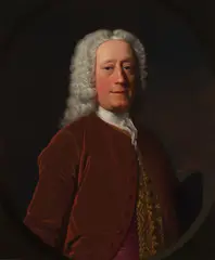Allan Ramsay, PORTRAIT OF A GENTLEMAN, POSSIBLY COLONEL SIR JOHN WALKINSHAW OF BARROWFIELD (1676–1780), oil on canvas, feigned oval