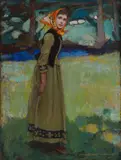 Harrington Mann, HOME FROM THE FIELDS, oil on canvas