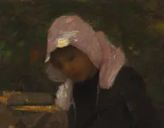 Thomas Austen Brown, THE MILKMAID, oil on board