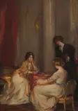 Robert Hope, THE FORTUNE SELLER, oil on panel