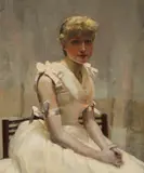 John Lavery, PORTRAIT OF A GIRL IN WHITE, oil on canvas