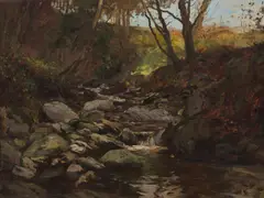 Patrick Downie, ON THE CLUNTER BURN, oil on canvas