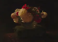 Joseph Farquharson, A STILL LIFE OF PEONY ROSES, oil on canvas