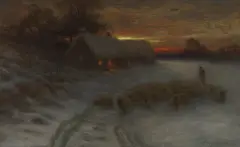 Joseph Farquharson, HOMEWARD, oil on canvas