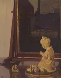 Herbert James Gunn, BUDDHA AND DRESSING MIRROR, oil on board