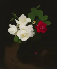 Stuart Park, RED AND WHITE ROSES, oil on canvas