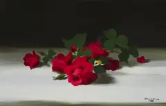 RED ROSES by Stuart Park, oil on canvas, sold Oct 2025