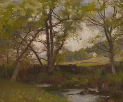 James Paterson, A WOODLAND STREAM, MONIAIVE, ’ oil on canvas