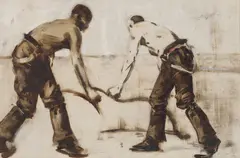 Arthur Melville, TWO MOWERS, oil on canvas