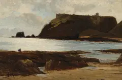 James Guthrie, DUNOTTAR CASTLE, oil on canvas