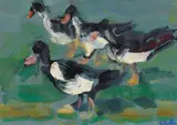 James Fullarton, DUCKS, oil on board