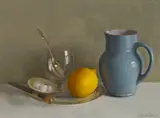 John Bulloch Souter, BLUE JUG WITH LEMON, oil on board