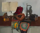 Norman Kirkham, STILL LIFE WITH MANDOLIN, oil on canvas
