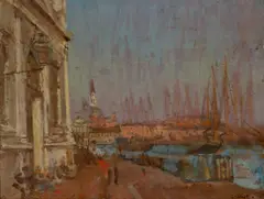 Walter Sickert, VENICE (SAN GIORGIO MAGGIORE VIEWED FROM THE DOGANA), oil on panel