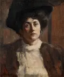Gerald Brockhurst, PORTRAIT OF A LADY (WITH PORTRAIT OF MAN TO THE REVERSE), ) oil on canvas