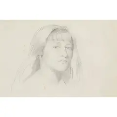 Gerald Brockhurst, PORTRAIT OF ANAIS (WITH PORTRAIT OF A GIRL TO REVERSE), 1916, pencil on paper