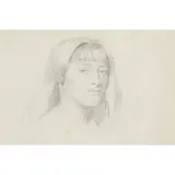 Gerald Brockhurst, PORTRAIT OF ANAIS (WITH PORTRAIT OF A GIRL TO REVERSE), 1916, pencil on paper
