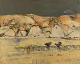 Heinz Inlander, HILLS NEAR SAN QUIRICO, 1956, oil on canvas