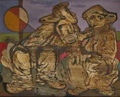 Jankel Adler, THE PEASANT AND HIS WIFE,  c.1941, oil on canvas