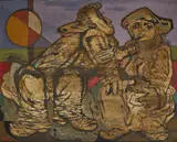 Jankel Adler, THE PEASANT AND HIS WIFE,  c.1941, oil on canvas