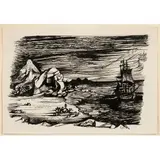 John Minton, ILLUSTRATION FOR TREASURE ISLAND, 1947, Indian ink on paper
