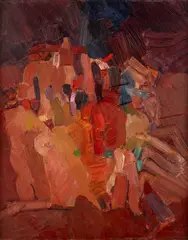 Keith Vaughan, STUDY FOR LAOCOÖN GROUP VIII, 1964, oil on cardboard