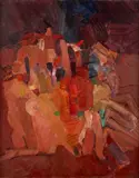Keith Vaughan, STUDY FOR LAOCOÖN GROUP VIII, 1964, oil on cardboard