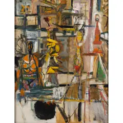 Robert Medley, STREET SCENE, 1952, oil on canvas