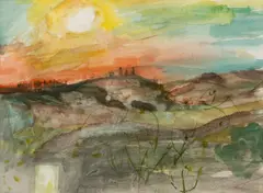 Piotr Potworowski, SPANISH LANDSCAPE, c.1950s, watercolour on paper