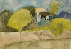 Piotr Potworowski, SPANISH LANDSCAPE, c.1950s, pencil and watercolour on paper