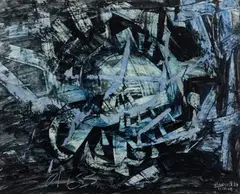Roy Turner Durrant, ENTRANCE, 1963, ink, watercolour and collage on paper