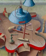 Harry Hoodless, BENCH COMPOSITION, 1937, tempera on board
