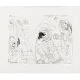 Pablo Picasso, VIEIL HOMME SONGEANT AUX AMOURS DES VIEUX MESSIEURS (FROM SERIES 347), 1968 [BLOCH 1512, BAER 1528], etching on paper