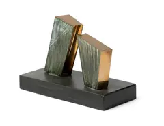BROOKA, 1972 by Denis Mitchell, patinated and polished bronze on slate, sold May 2026