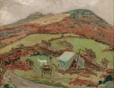 Denis Mitchell, GYPSY ENCAMPMENT, TRINK, 1946, oil on board