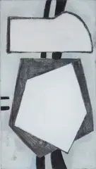 Wilhelmina Barns-Graham, BLACK AND WHITE, 1954, oil and pastel on canvas