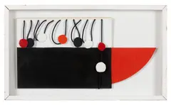 RED, BLACK & WHITE PILOT, 1998 by Terry Frost, oil and collage on board, sold May 2026