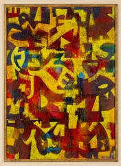 Gabriel Weissmann, TEMPO MALIGNO, 1975, mixed media on board